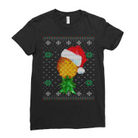 Santa Hat Swinger Upside Down Pineapple Ugly Pattern Tank Top Ladies Fitted T-shirt | Artistshot