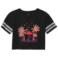 Coconut Palm Trees Exotic Bird Tropical Summer Flamingo T Shirt Scorecard Crop Tee | Artistshot