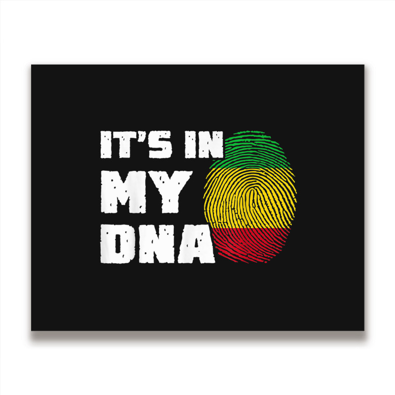 It's In My Dna Mali Flag Fingerprint Men Women Metal Print Horizontal by Fashzilla | Artistshot