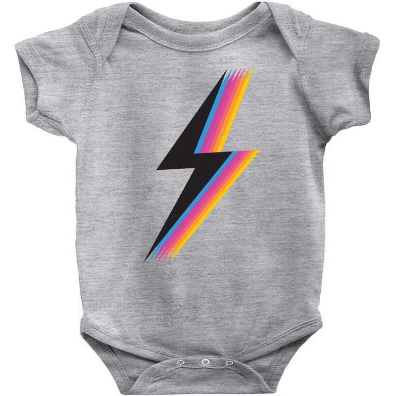 Lightning Bolt Sweatshirt With Cool Colorful Retro Graphic Sweatshirt Baby Bodysuit by cm-arts | Artistshot