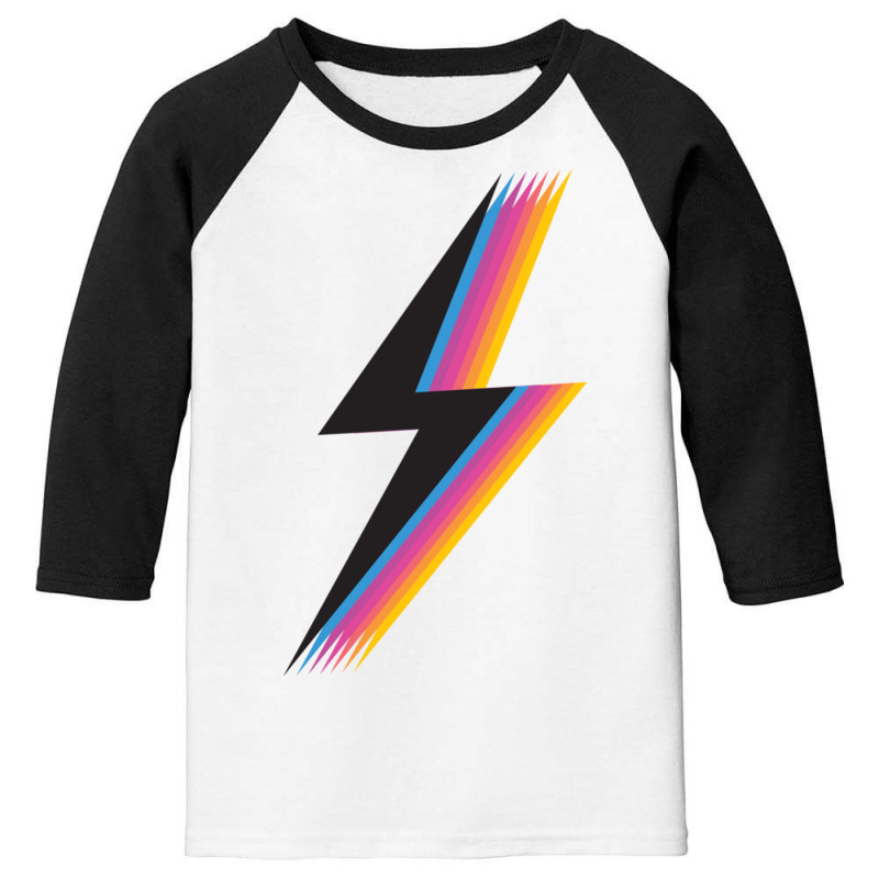 Lightning Bolt Sweatshirt With Cool Colorful Retro Graphic Sweatshirt Youth 3/4 Sleeve by cm-arts | Artistshot