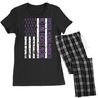 No One Fight Alone American Flag Domestic Violence Awareness Pullover Women's Pajamas Set | Artistshot