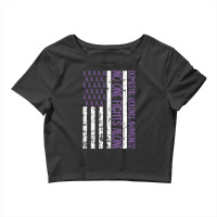 No One Fight Alone American Flag Domestic Violence Awareness Pullover Crop Top | Artistshot