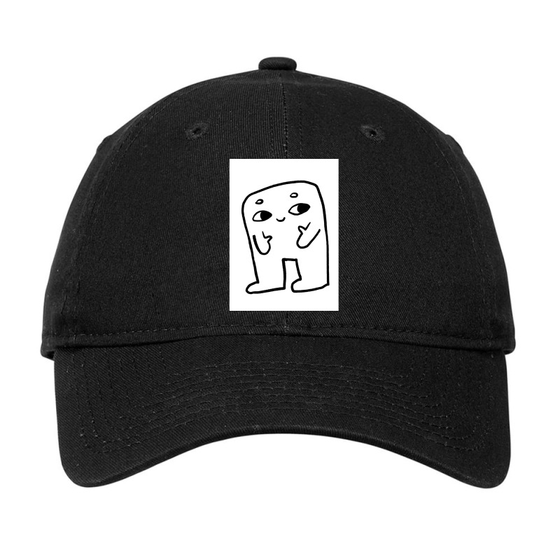 Smile Cartoon Doodle Character Minimal Art Design Adjustable Cap by RobinIntorcia | Artistshot