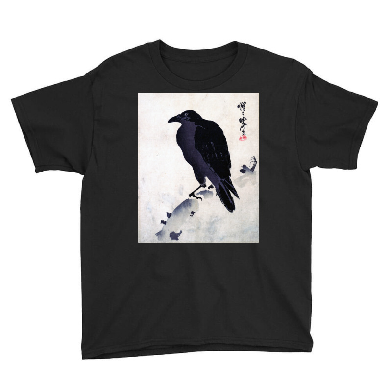 Japanese Art, Japanese Woodblock Art Print Crow Kyosai Long Sleeve T S Youth Tee by cm-arts | Artistshot