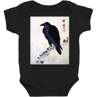 Japanese Art, Japanese Woodblock Art Print Crow Kyosai Long Sleeve T S Baby Bodysuit | Artistshot