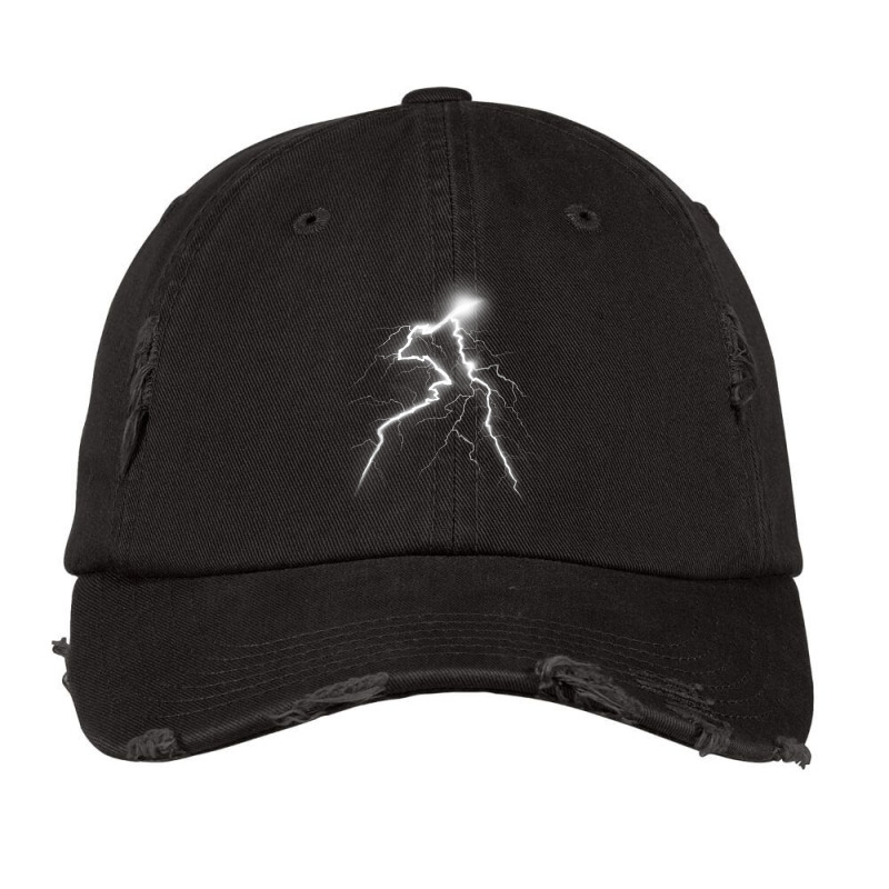 Lightning T Shirt Thunder Lightning Bolt Storm Strikes Vintage Cap by cm-arts | Artistshot