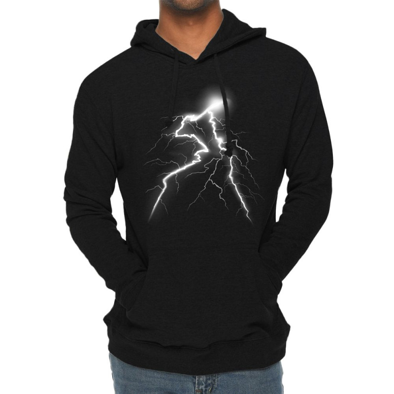 Lightning T Shirt Thunder Lightning Bolt Storm Strikes Lightweight Hoodie by cm-arts | Artistshot