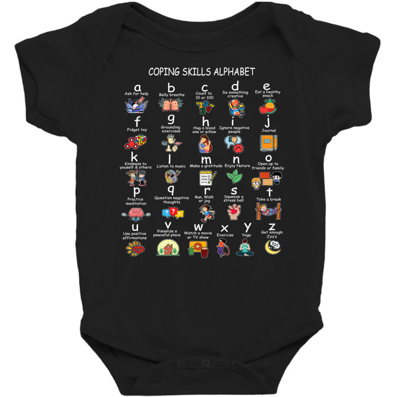 Mental Health Awareness Coping Skills Alphabet Kids Teens Premium T Sh Baby Bodysuit | Artistshot