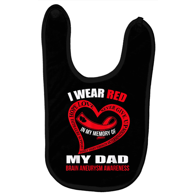 In My Memory Of My Dad Brain Aneurysm Awareness T Shirt Baby Bibs by cm-arts | Artistshot