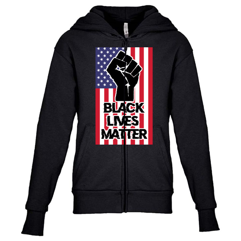 Blm Usa Youth Zipper Hoodie by cm-arts | Artistshot