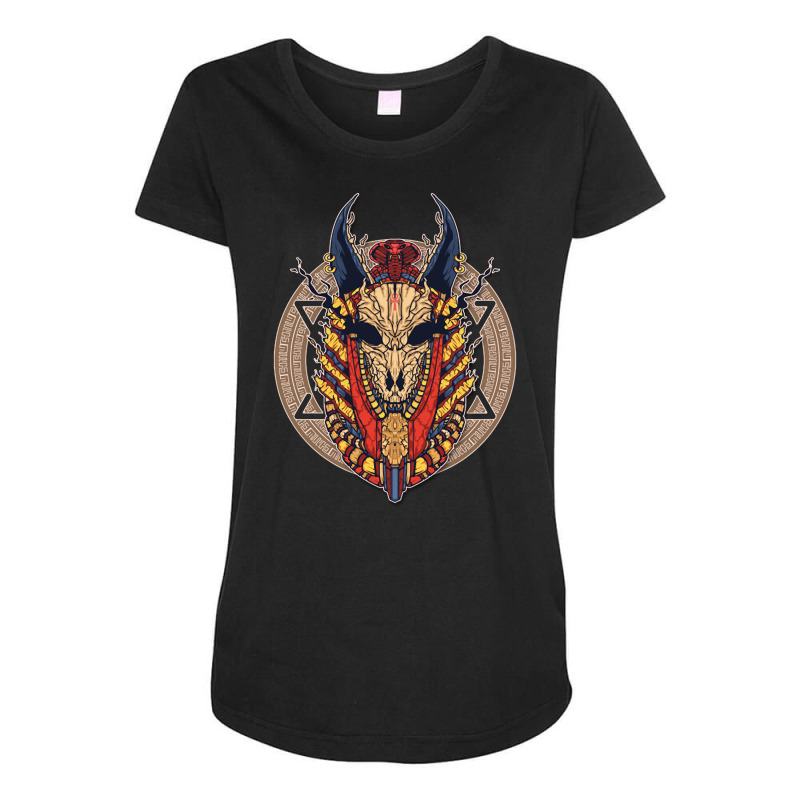 Anubis Head Skull, Anubis Head Skull Vintage, Anubis Head Skull Art, A Maternity Scoop Neck T-shirt by SHUTREI55 | Artistshot