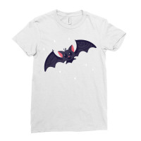 Cute Vampire Bat And Stars Funny Halloween Art Graphic T Shirt Ladies Fitted T-shirt | Artistshot