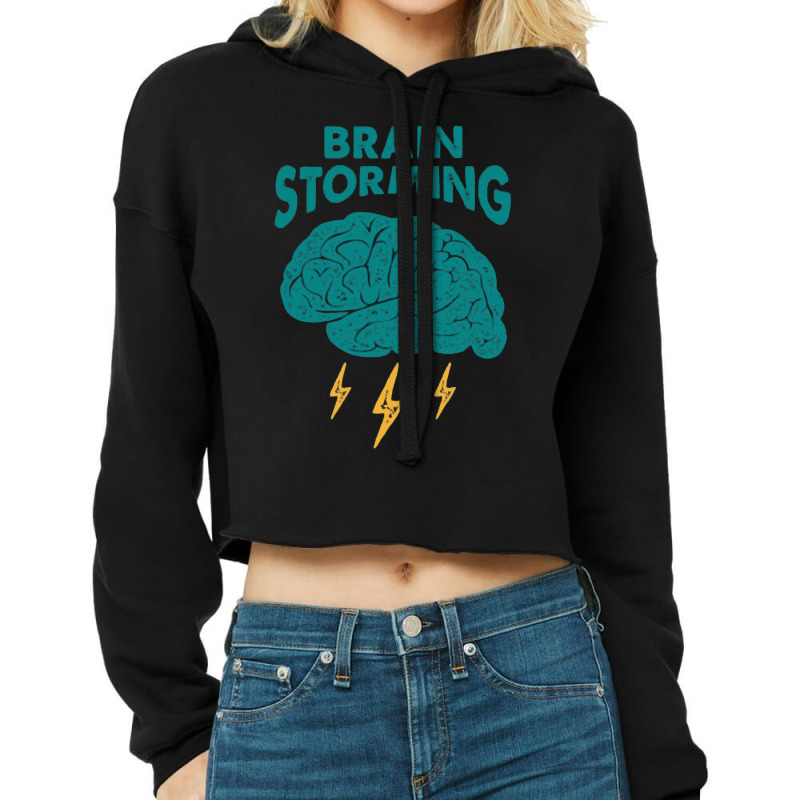 Brain Storming, Brain Storming Art, Brain Storming Vintage, Brain Stor Cropped Hoodie by cm-arts | Artistshot