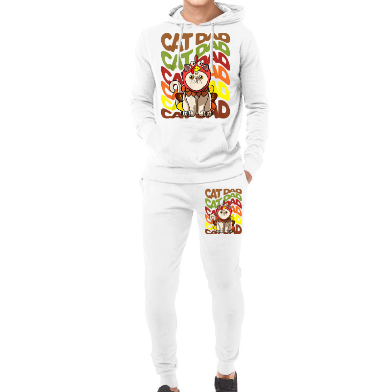 Mens Retro Vintage Thanksgiving Exotic Shorthair Cat Dad Father T Shir Hoodie & Jogger set by cm-arts | Artistshot