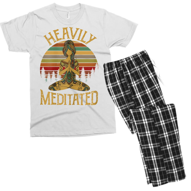 Womens Vintage Heavily Meditated Yoga Meditation Spiritual Warrior T S Men's T-shirt Pajama Set | Artistshot