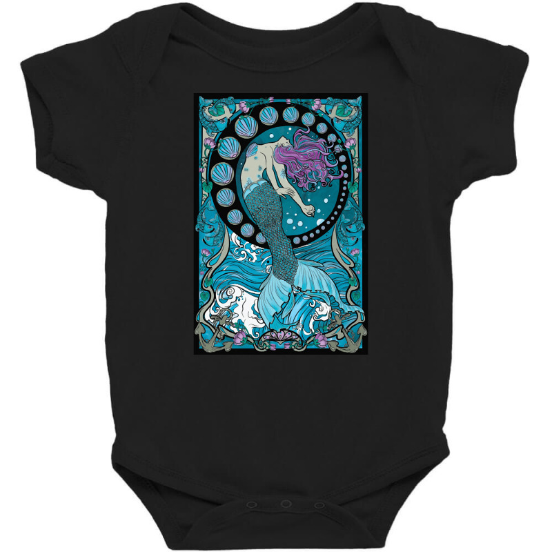 Nouveau Mermaid, Nouveau Mermaid Art, Nouveau Mermaid Painting, Nouvea Baby Bodysuit by SHUTREI55 | Artistshot