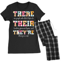 There Their They Re English Grammar Teacher Funny Quotes Women's Pajamas Set | Artistshot