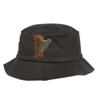 Vintage Harp Drawing Harpist Sketch T Shirt Bucket Hat | Artistshot