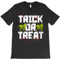 Womens Trick Or Treat, Zombies And Blood Halloween V Neck T Shirt T-shirt | Artistshot