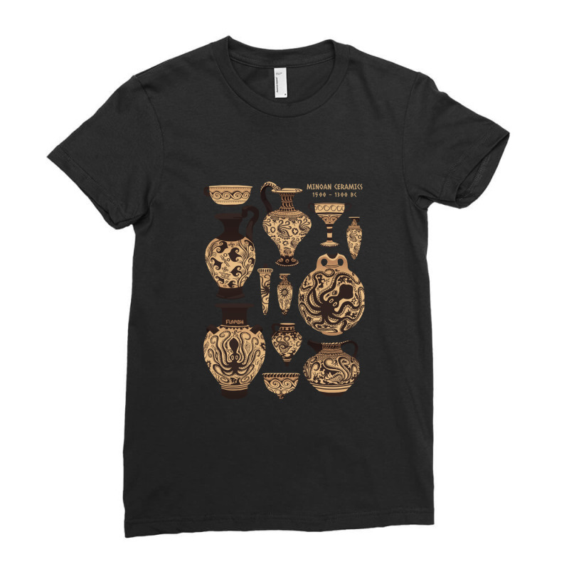 Late Minoan Ceramics Ladies Fitted T-Shirt by cm-arts | Artistshot