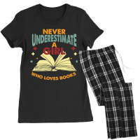 Never Underestimate A Girl Who Loves Books Women's Pajamas Set | Artistshot