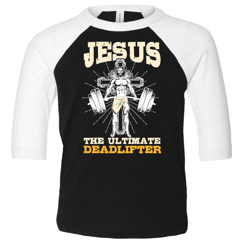 Deadlifter Jesus, Deadlifter Jesus Art, Deadlifter Jesus Painting, Dea Toddler 3/4 Sleeve Tee by cm-arts | Artistshot