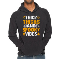 Thick Thighs And Spooky Vibes Funny Halloween Costume Women Vintage Hoodie | Artistshot