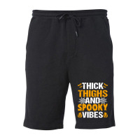 Thick Thighs And Spooky Vibes Funny Halloween Costume Women Fleece Short | Artistshot