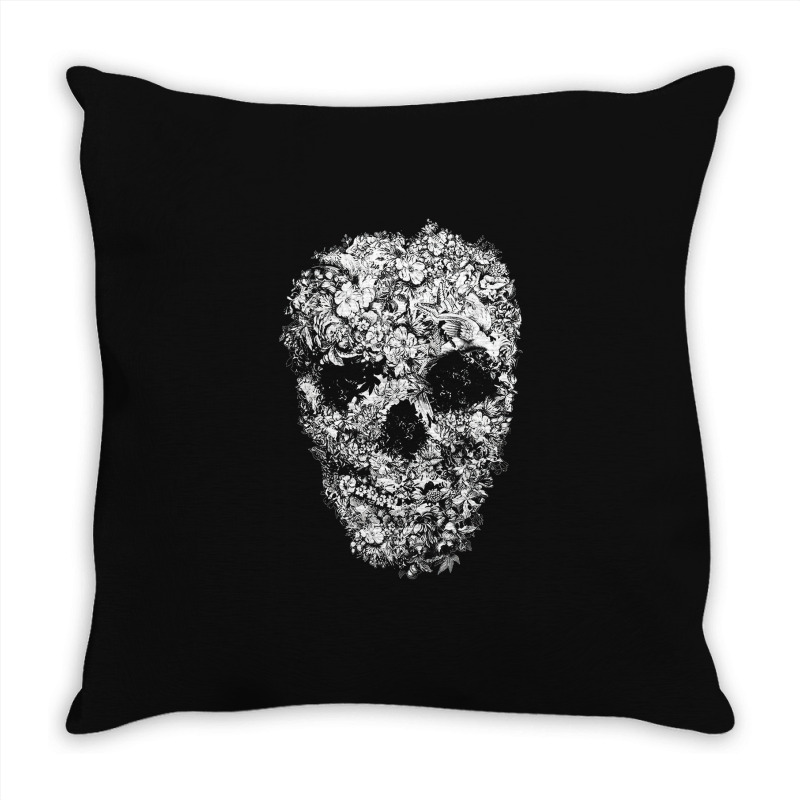 Skull Flower, Retro Floral, The Skull Flower, Skull Flower Vintage,  S Throw Pillow | Artistshot