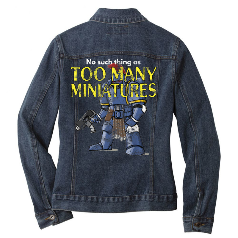 Wargaming, Roleplaying, Too Many Miniatures, Distressed T Shirt Ladies Denim Jacket by cm-arts | Artistshot