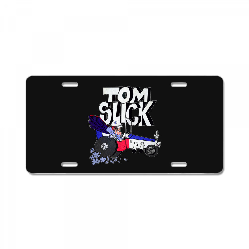 Tribute-to-jay-ward-cartoons-tom-slick-in-the-thunderbolt-grease-slapp License Plate | Artistshot