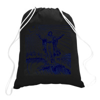 Surfing Jesus, Cool Surf Vintage, The Surfing Jesus, Surfing Jesus, Vi Drawstring Bags | Artistshot