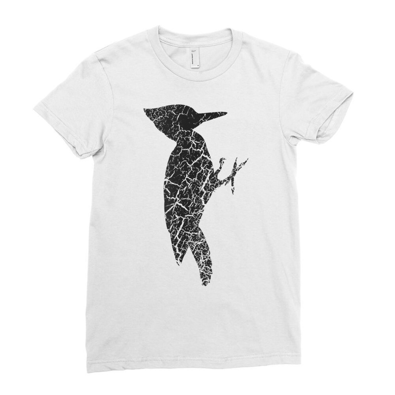 Woodpecker Distressed Print   Vintage Woodpecker T Shirt Ladies Fitted T-Shirt by pypybedypa | Artistshot