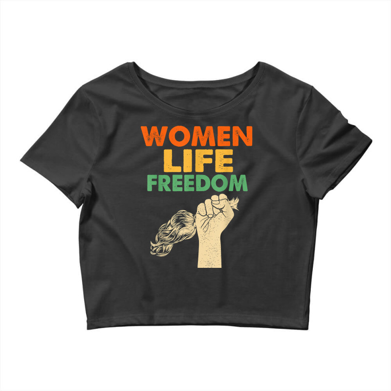 Women Life Freedom Iran Feminist Vintage T Shirt Crop Top by cm-arts | Artistshot