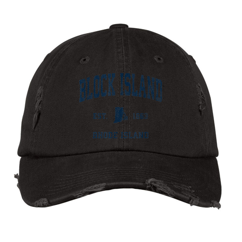 Block Island Rhode Island Ri Vintage Athletic Navy Sports De Vintage Cap by Clinical | Artistshot