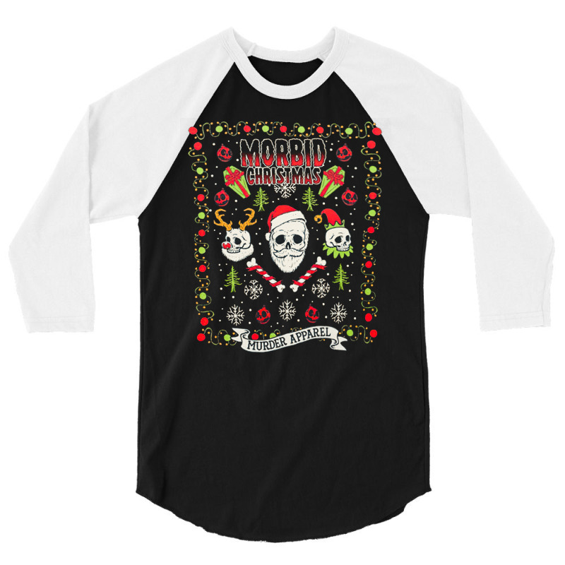 Morbid Ugly Christmas Hail Santa, Morbid, Ugly, Christmas, Hail, Santa 3/4 Sleeve Shirt | Artistshot