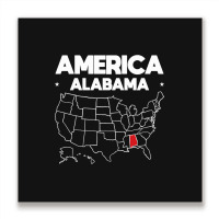 Usa Alabama, Usa Alabama Vintage, Usa Alabama Art, Usa Alabama Paintin Metal Print Square | Artistshot