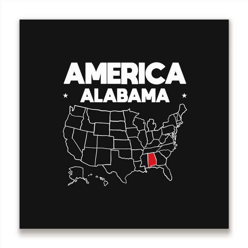 Usa Alabama, Usa Alabama Vintage, Usa Alabama Art, Usa Alabama Paintin Metal Print Square | Artistshot