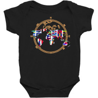 World Map Country Flags International World Map T Shirt Baby Bodysuit | Artistshot