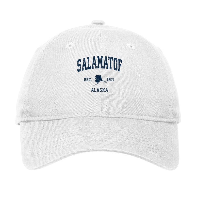 Salamatof Alaska Ak Vintage Athletic Navy Sports Design T Shirt Adjustable Cap by cm-arts | Artistshot