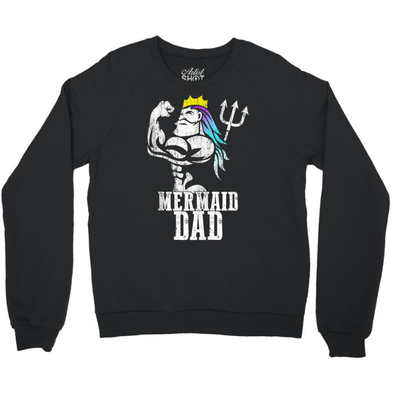 Mermaid Dad Pose Trident Merdad New Mer Dad Brother Daughter Tank Top Crewneck Sweatshirt | Artistshot