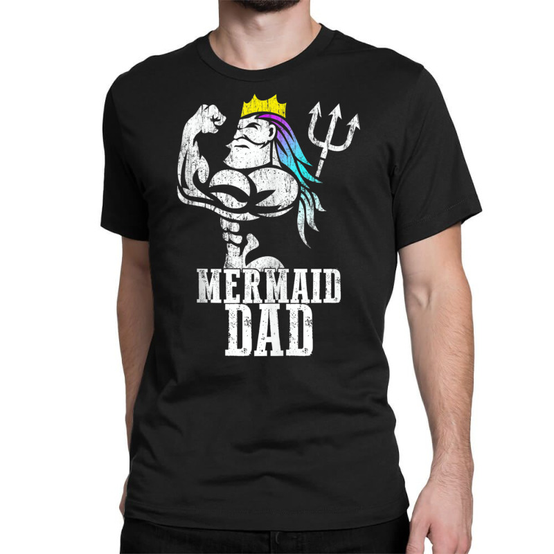 Mermaid Dad Pose Trident Merdad New Mer Dad Brother Daughter Tank Top Classic T-shirt | Artistshot