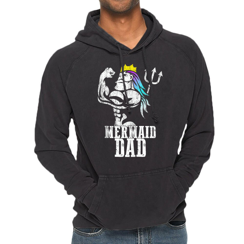 Mermaid Dad Pose Trident Merdad New Mer Dad Brother Daughter Tank Top Vintage Hoodie | Artistshot