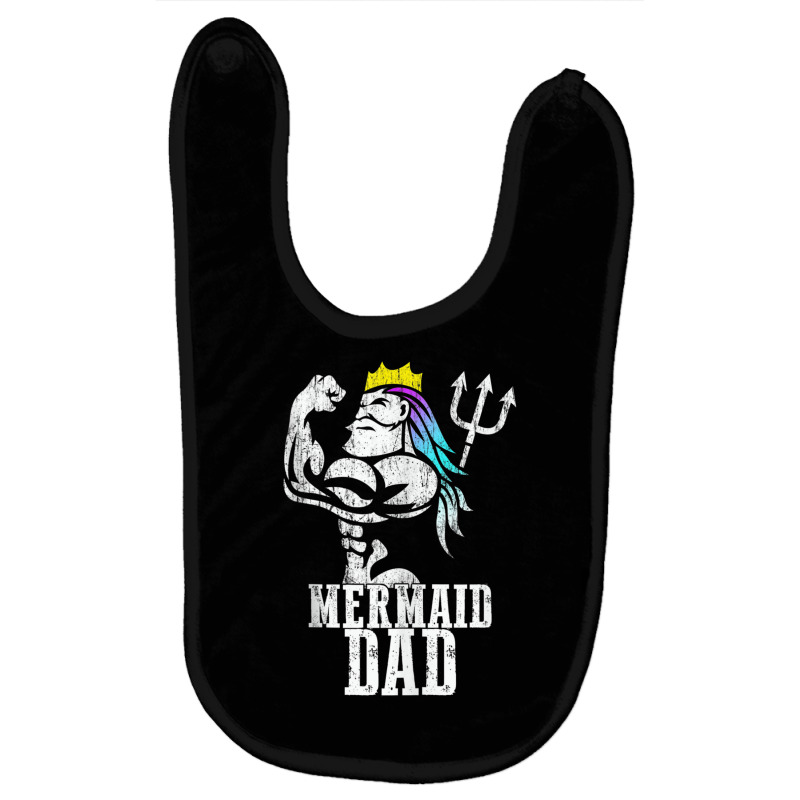 Mermaid Dad Pose Trident Merdad New Mer Dad Brother Daughter Tank Top Baby Bibs | Artistshot