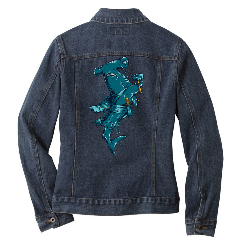 Hammerhead Shark, Hammerhead Shark Vintage, Hammerhead Shark Art, Hamm Ladies Denim Jacket by SHUTREI55 | Artistshot