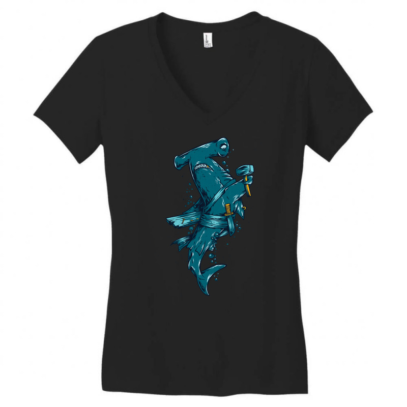 Hammerhead Shark, Hammerhead Shark Vintage, Hammerhead Shark Art, Hamm Women's V-Neck T-Shirt by SHUTREI55 | Artistshot