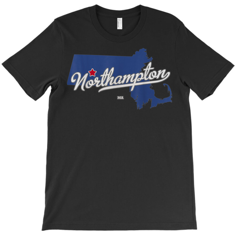 Northampton Massachusetts Ma Map T-shirt | Artistshot