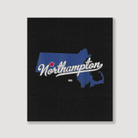 Northampton Massachusetts Ma Map Portrait Canvas Print | Artistshot