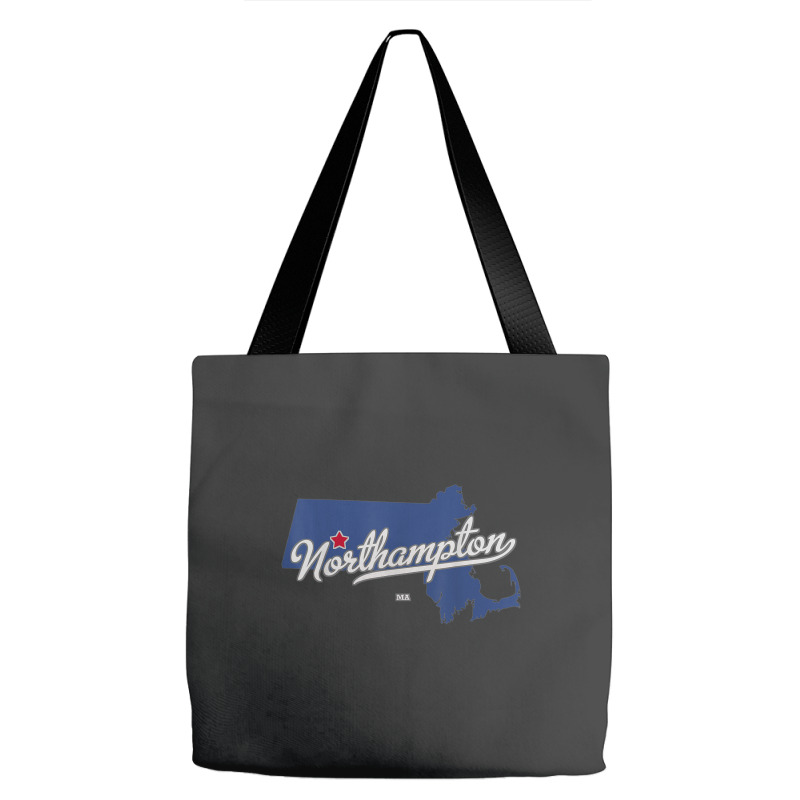 Northampton Massachusetts Ma Map Tote Bags | Artistshot